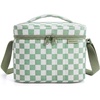 BAGSMART Puffy Insulated Lunch Bag, Lightweight Large 14L Double Deck Camel(A-Green Checkered)