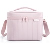 BAGSMART Puffy Insulated Lunch Bag, Lightweight Large 14L Double Deck Camel(A-Pink)