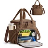 BAGSMART Puffy Insulated Lunch Bag, Lightweight Large 14L Double Deck Camel(Espresso Brown)