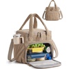 BAGSMART Puffy Insulated Lunch Bag, Lightweight Large 14L Double Deck Camel(Warm Brown)
