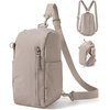 BAGSMART Small Crossbody Bags for Women, Puffer Sling Bag Fanny Packs(Brown)