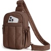 BAGSMART Small Crossbody Bags for Women, Puffer Sling Bag Fanny Packs(Chocolate)