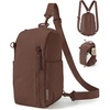 BAGSMART Small Crossbody Bags for Women, Puffer Sling Bag Fanny Packs(Coffee)