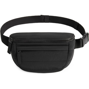 BAGSMART Fanny Packs for Women Cross Body, Quilted Puffy Belt Bag with Pockets, Fashion Waist Packs for Traveling Hiking Black(Z-Black)