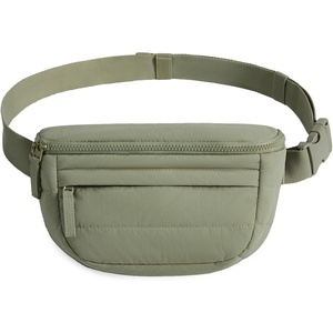 BAGSMART Fanny Packs for Women Cross Body, Quilted Puffy Belt Bag with Pockets, Fashion Waist Packs for Traveling Hiking Black(Z-Forest Green)