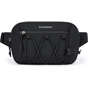 BAGSMART Fanny Packs for Women, Running Workout Traveling Hiking, Beige(Black)