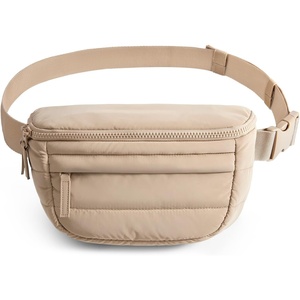 BAGSMART Fanny Packs for Women Two Way Zipper Belt Bag with Strap(Brown)
