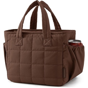 BAGSMART Lunch Bag Men’s Small Cool Quilted Insulated Leakproof Lightweight(Coffee Brown)