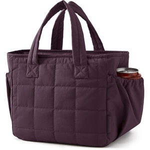 BAGSMART Lunch Bag Men’s Small Cool Quilted Insulated Leakproof Lightweight(Crimson Purple)