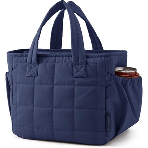 BAGSMART Lunch Bag Men’s Small Cool Quilted Insulated Leakproof Lightweight(Navy Blue)