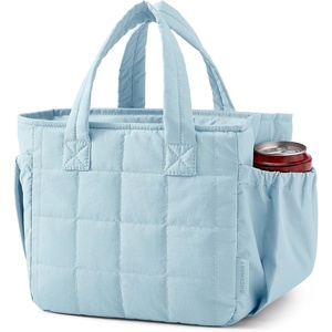 BAGSMART Lunch Bag Men’s Small Cool Quilted Insulated Leakproof Lightweight(Sky Blue)