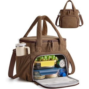 BAGSMART Puffy Insulated Lunch Bag, Lightweight Large 14L Double Deck Camel(Espresso Brown)