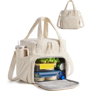 BAGSMART Puffy Insulated Lunch Bag, Lightweight Large 14L Double Deck Camel(Natural Beige)