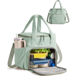 BAGSMART Puffy Insulated Lunch Bag, Lightweight Large 14L Double Deck Camel(Sage Green)