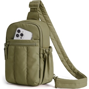 BAGSMART Small Crossbody Bags for Women, Puffer Sling Bag Fanny Packs(Green)