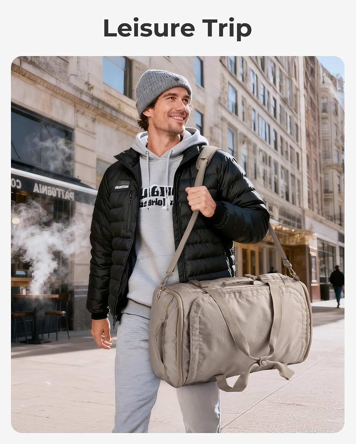 image:imageBAGSMART 4IN1 Duffle Bag for Travel 40L Gym Bag Workout with Wet PocketBrown