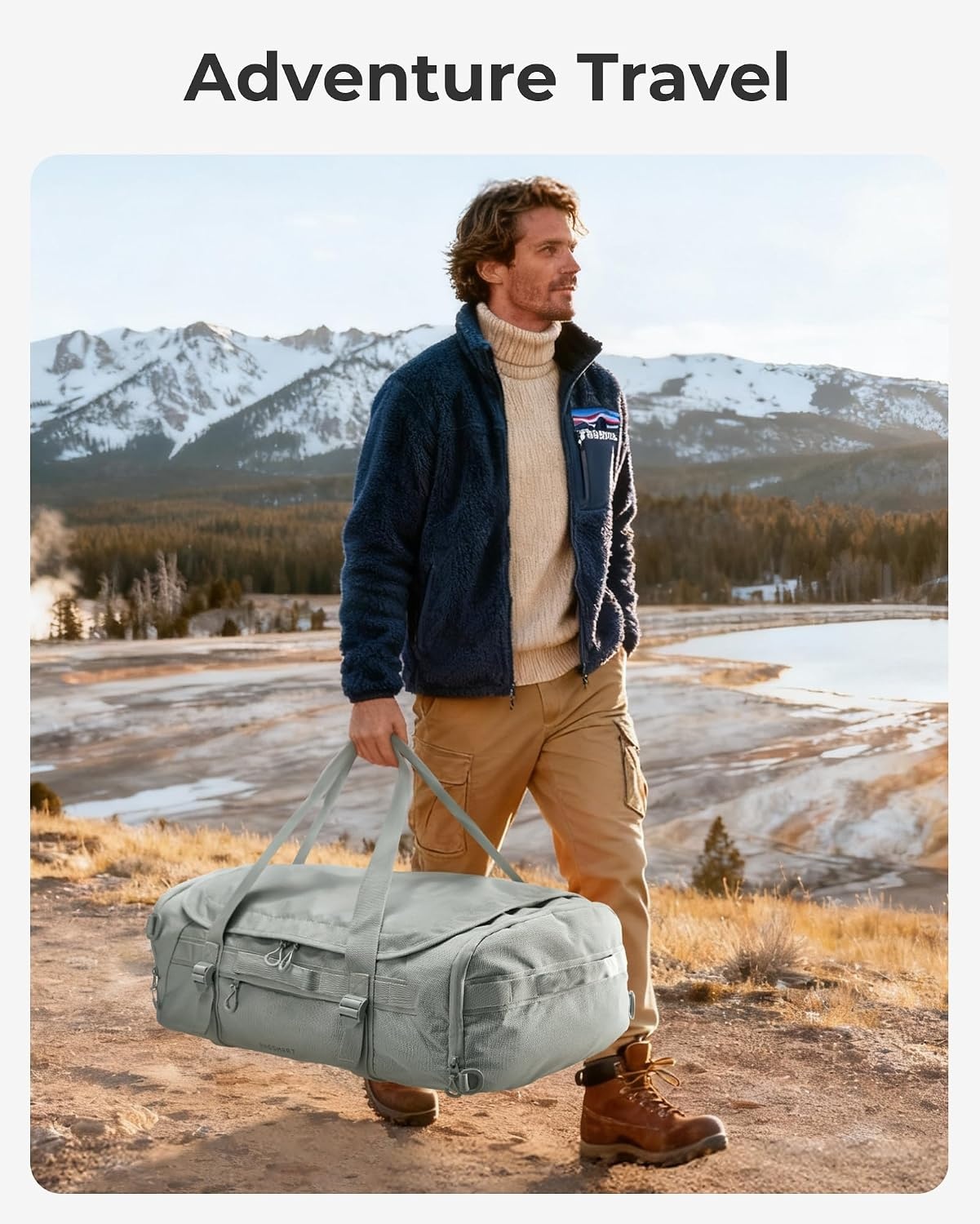 image:imageBAGSMART 4IN1 Duffle Bag for Travel 40L Gym Bag Workout with Wet PocketGray