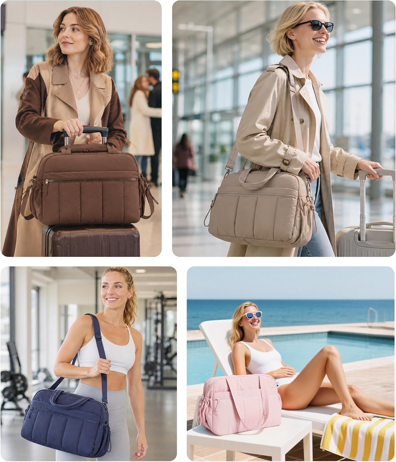 image:imageBAGSMART Duffle Bag for Travel Gym Bag for Women Weekender Carry onCamel