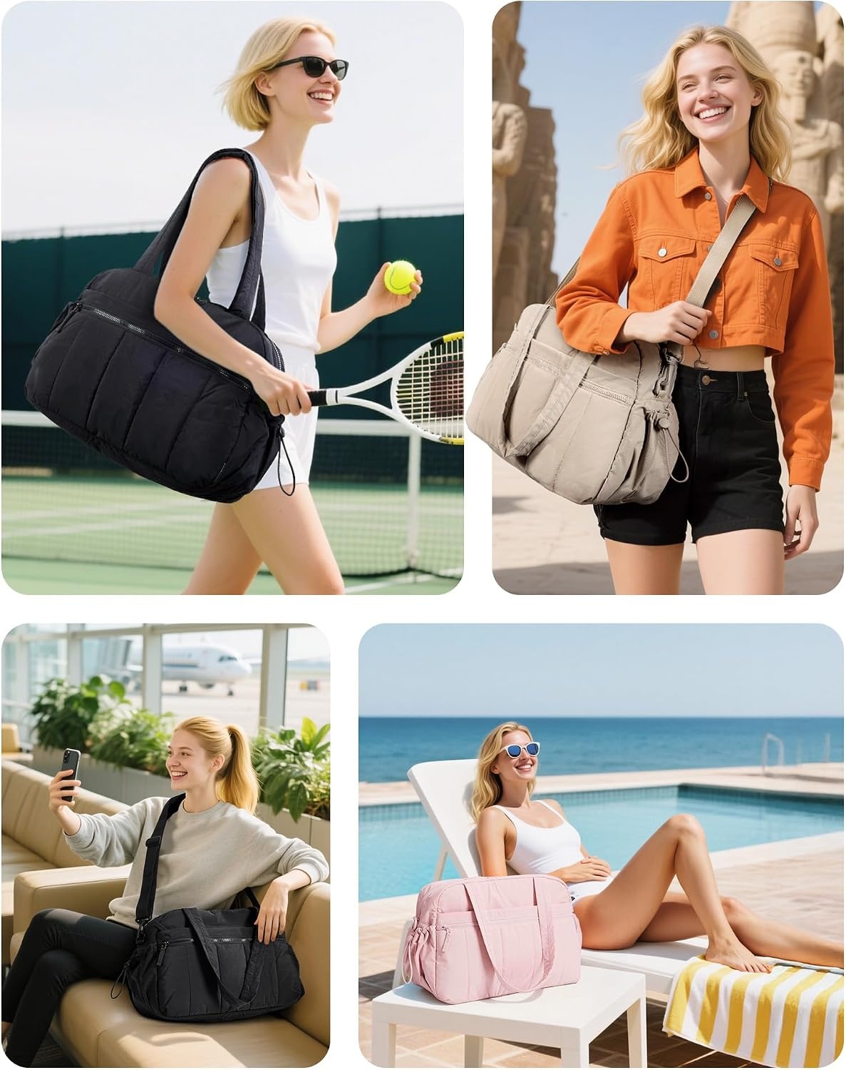 image:imageBAGSMART Duffle Bag for Travel Gym Bag for Women Weekender Carry onGrape
