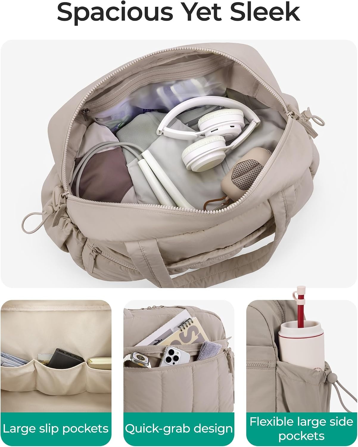 image:imageBAGSMART Duffle Bag for Travel Gym Bag for Women Weekender Carry onGrape