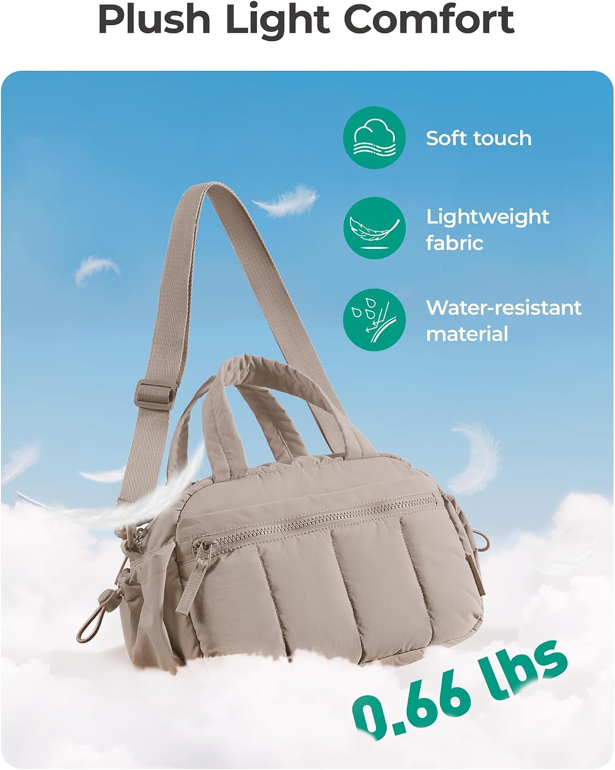 image:imageBAGSMART Duffle Bag for Travel Gym Bag for Women Weekender Carry onGray Lilac