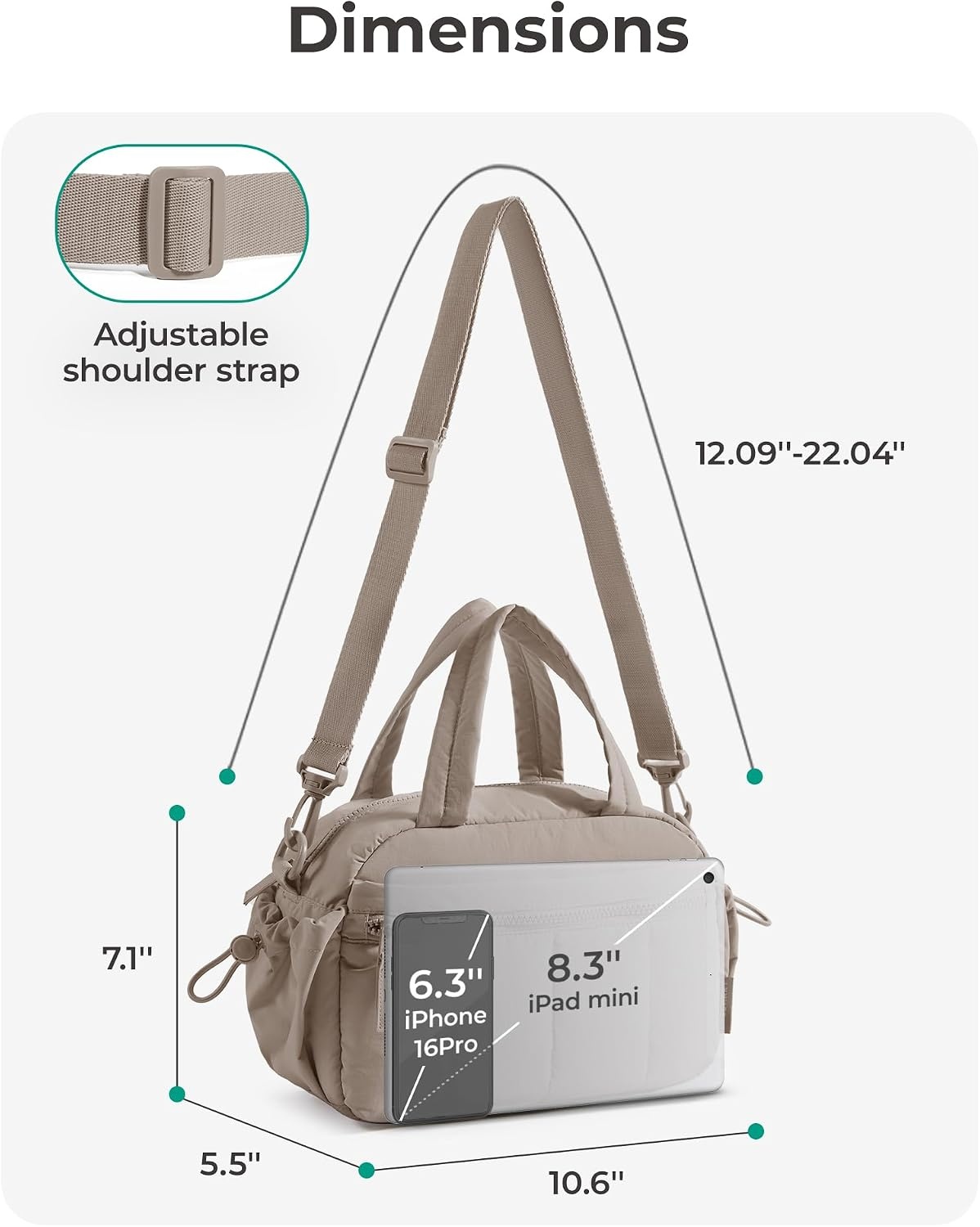 image:imageBAGSMART Duffle Bag for Travel Gym Bag for Women Weekender Carry onGray Lilac