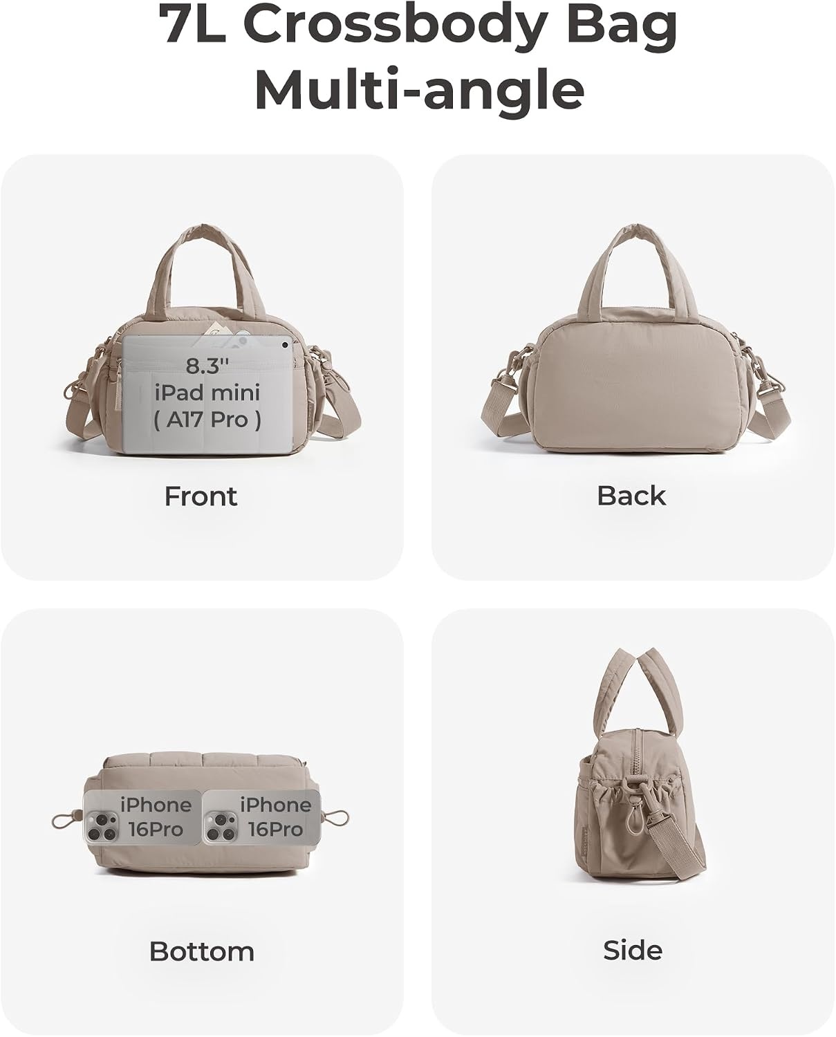 image:imageBAGSMART Duffle Bag for Travel Gym Bag for Women Weekender Carry onGray Lilac
