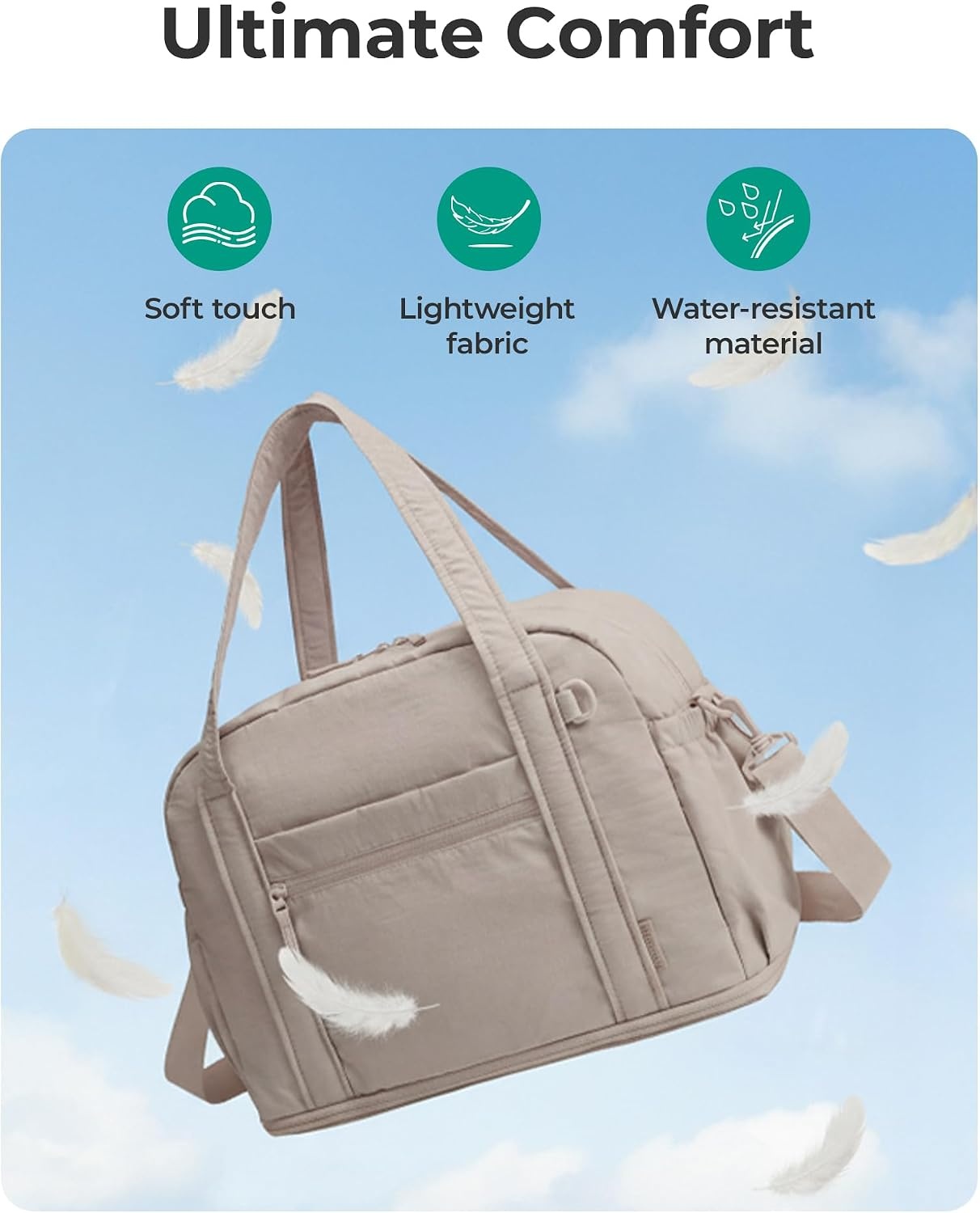 image:imageBAGSMART Expandable Personal Item Travel Bag 2 Set Duffel Bag for WomenNavy Blue