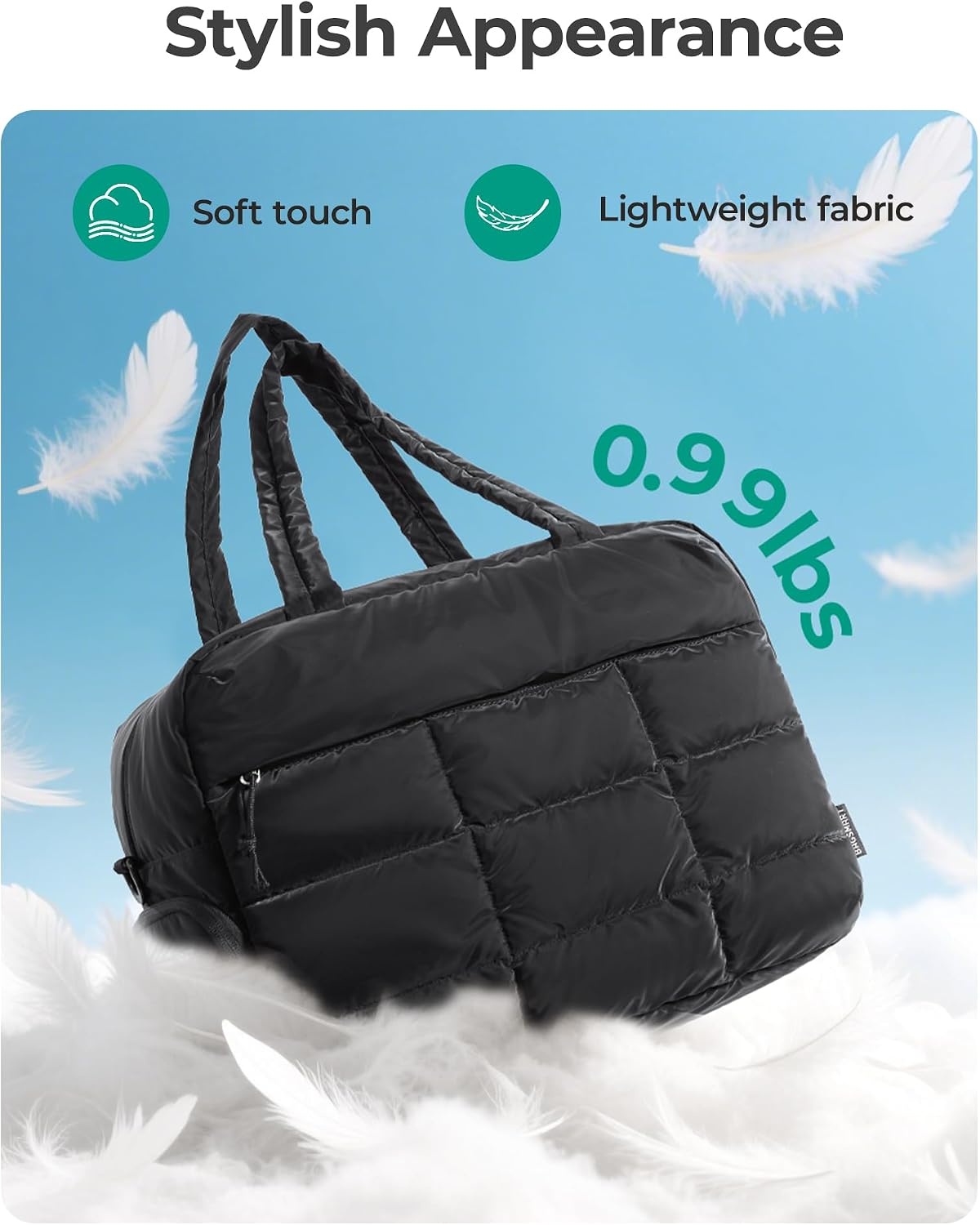 image:imageBAGSMART Gym Bag for Women Carry on Travel Duffel Bag Waterresistant Weekender with Shoe Compartment for Gym Travel Work Desert MediumMBlack