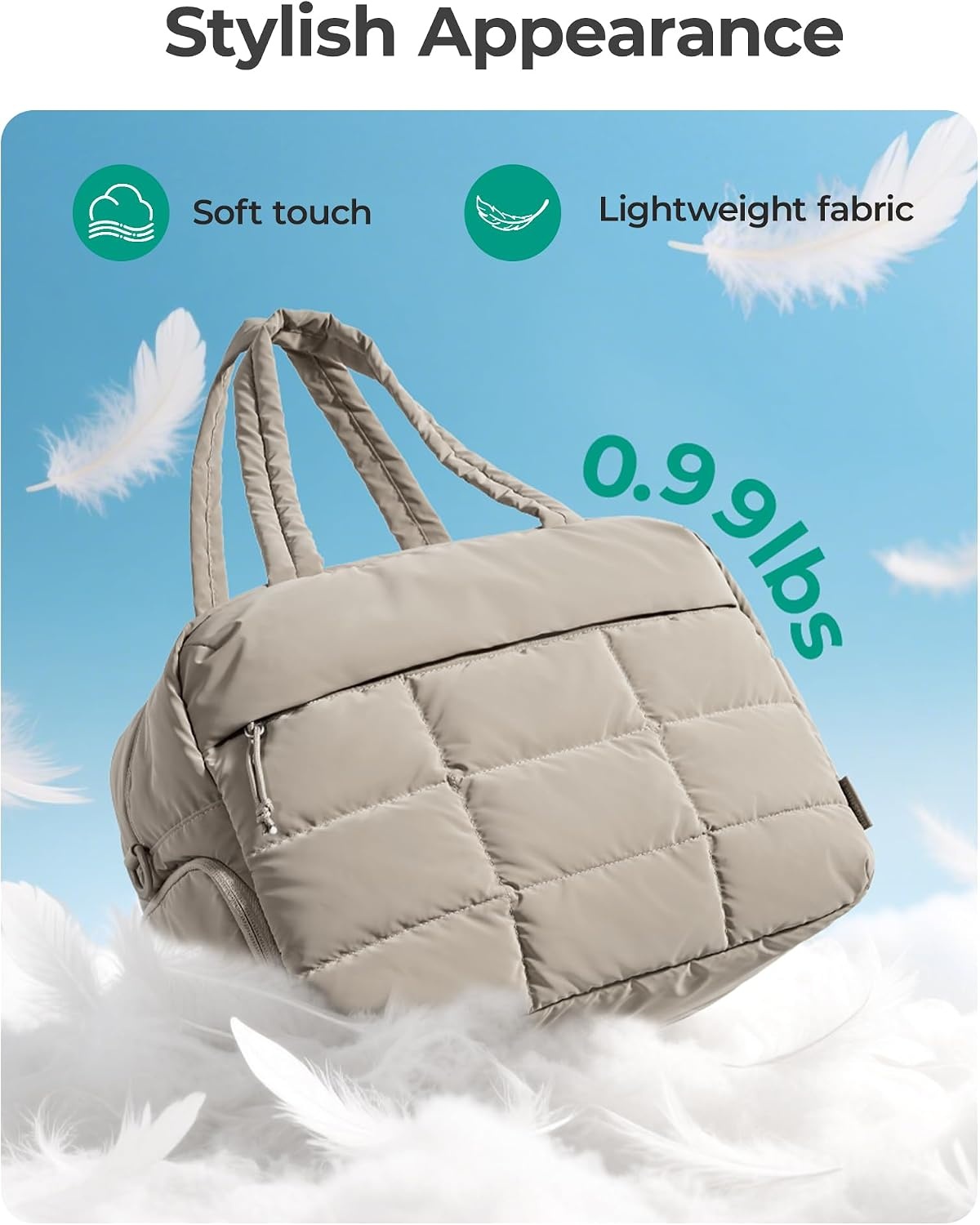 image:imageBAGSMART Gym Bag for Women Carry on Travel Duffel Bag Waterresistant Weekender with Shoe Compartment for Gym Travel Work Desert MediumMCamel