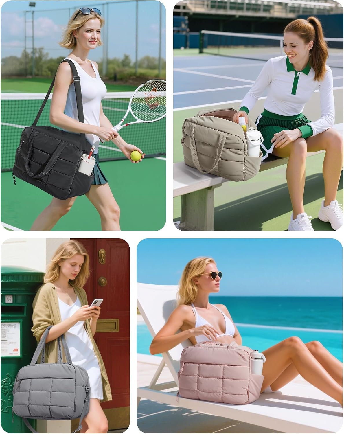 image:imageBAGSMART Gym Bag for Women Carry on Travel Duffel Bag Waterresistant Weekender with Shoe Compartment for Gym Travel Work Desert MediumMDesert