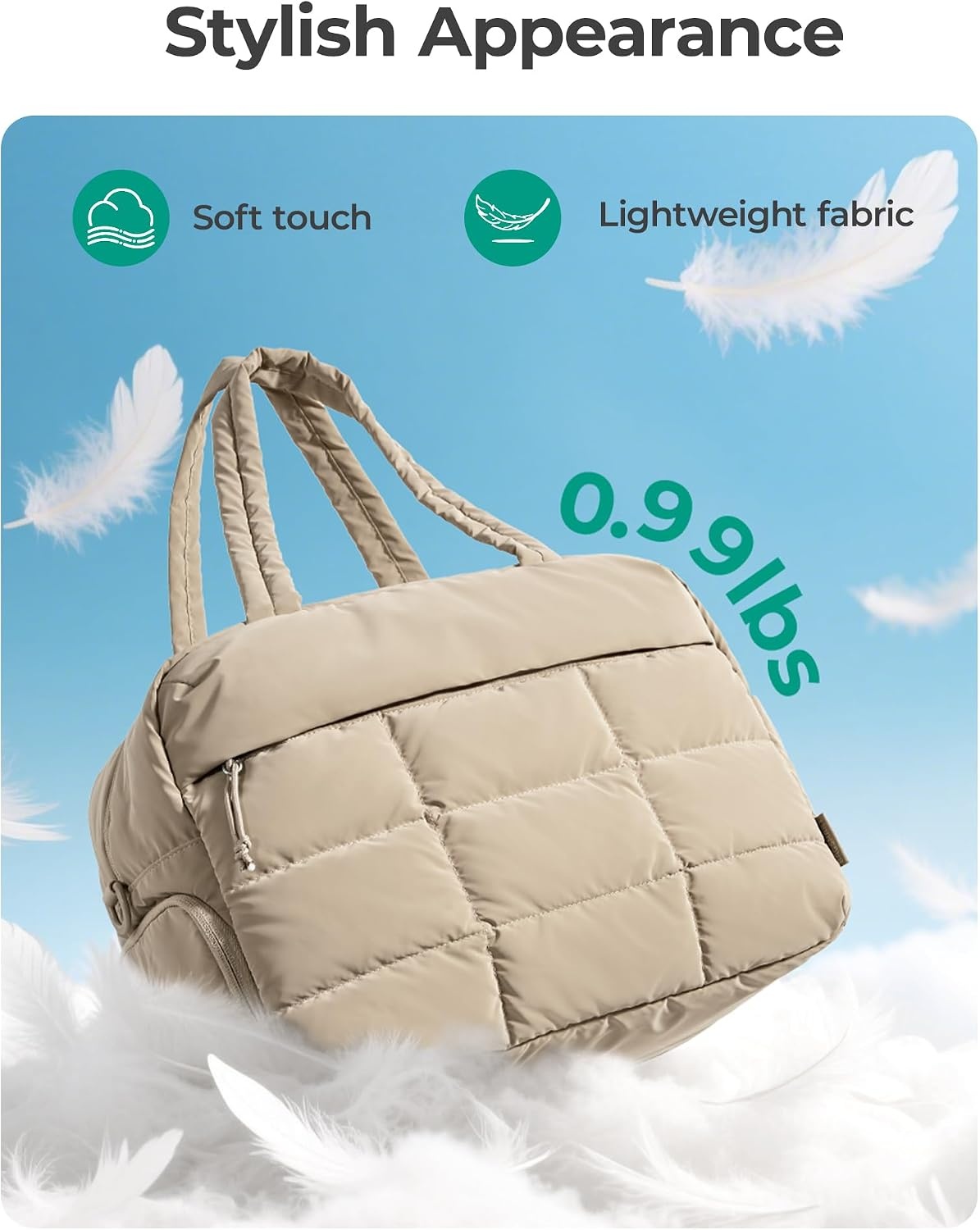 image:imageBAGSMART Gym Bag for Women Carry on Travel Duffel Bag Waterresistant Weekender with Shoe Compartment for Gym Travel Work Desert MediumMDesert