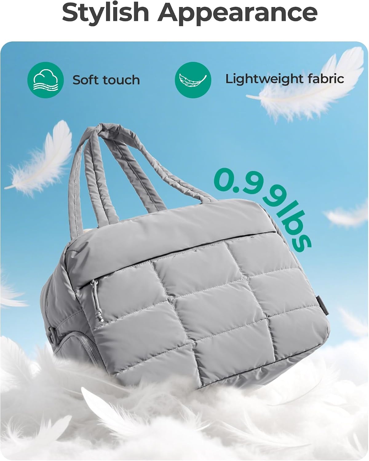 image:imageBAGSMART Gym Bag for Women Carry on Travel Duffel Bag Waterresistant Weekender with Shoe Compartment for Gym Travel Work Desert MediumMGrey