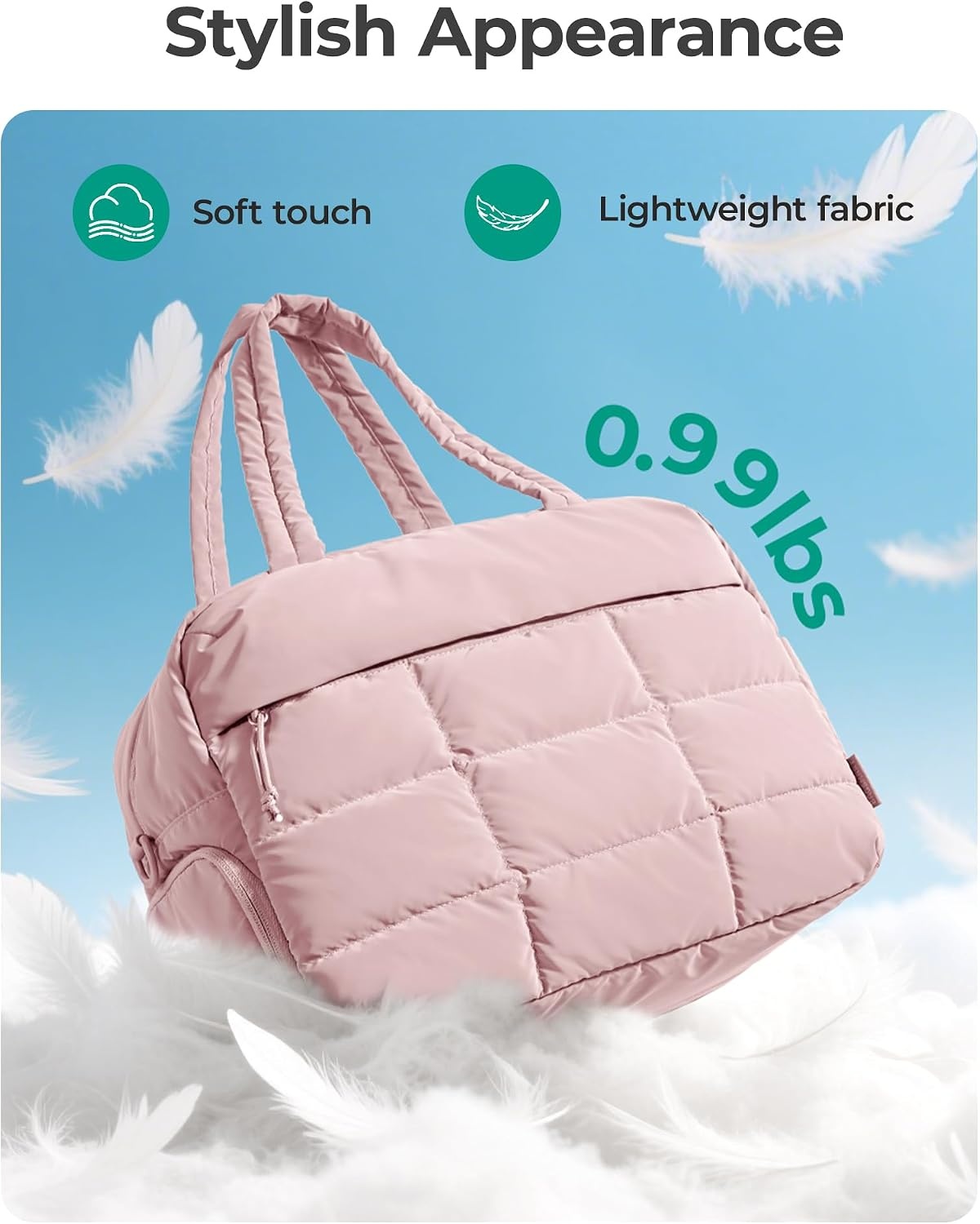 image:imageBAGSMART Gym Bag for Women Carry on Travel Duffel Bag Waterresistant Weekender with Shoe Compartment for Gym Travel Work Desert MediumMLight Pink