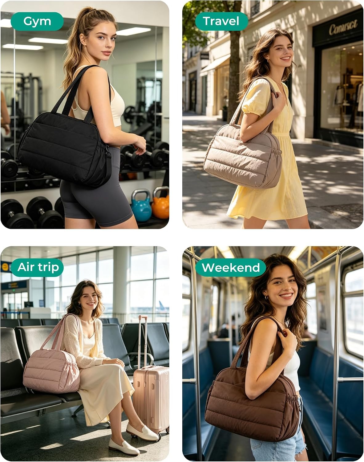 image:imageBAGSMART Gym Bag for Women Travel Duffle Bag for Travel Personal Item BagNavy Blue