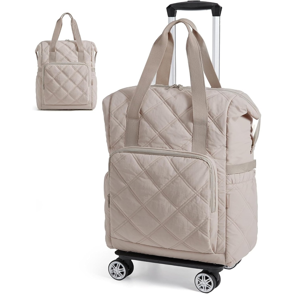image:imageBAGSMART 35L Rolling Duffle Bag with Wheels Detachable WheelsCamel