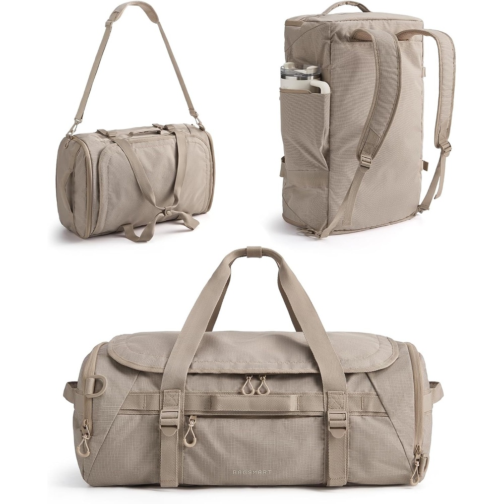 image:imageBAGSMART 4IN1 Duffle Bag for Travel 40L Gym Bag Workout with Wet PocketBrown