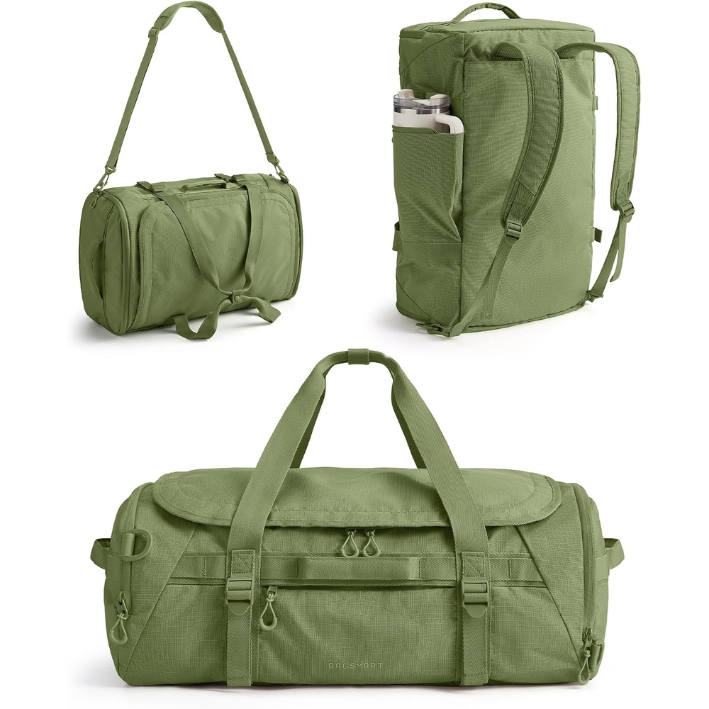 image:imageBAGSMART 4IN1 Duffle Bag for Travel 40L Gym Bag Workout with Wet PocketForest Green