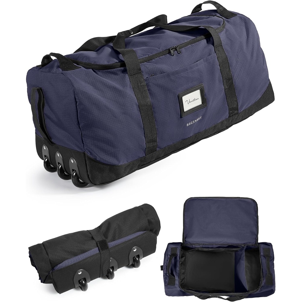 image:imageBAGSMART 83L Foldable Travel Bag Large Duffle Bag Luggage for TravelNavy Blue