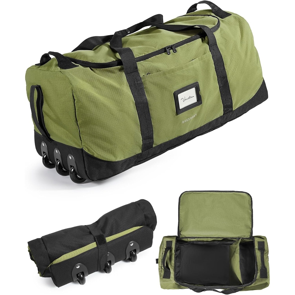 image:imageBAGSMART 83L Foldable Travel Bag Large Duffle Bag Luggage for TravelOlive green