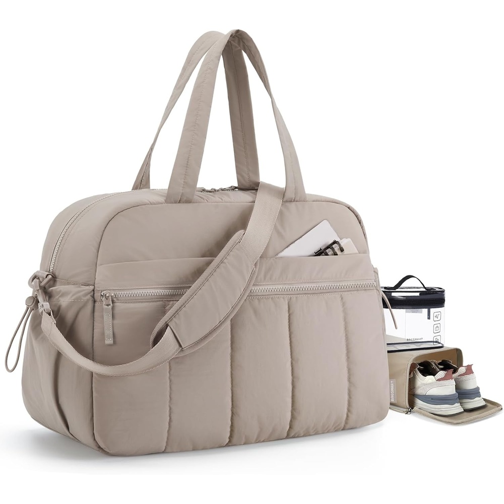 image:imageBAGSMART Duffle Bag for Travel Gym Bag for Women Weekender Carry onBrown