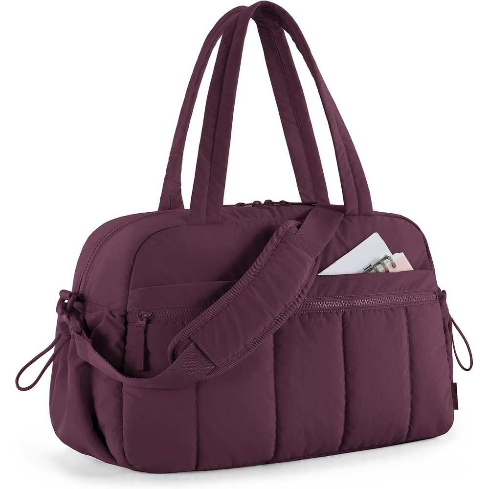 image:imageBAGSMART Duffle Bag for Travel Gym Bag for Women Weekender Carry onCherry Red