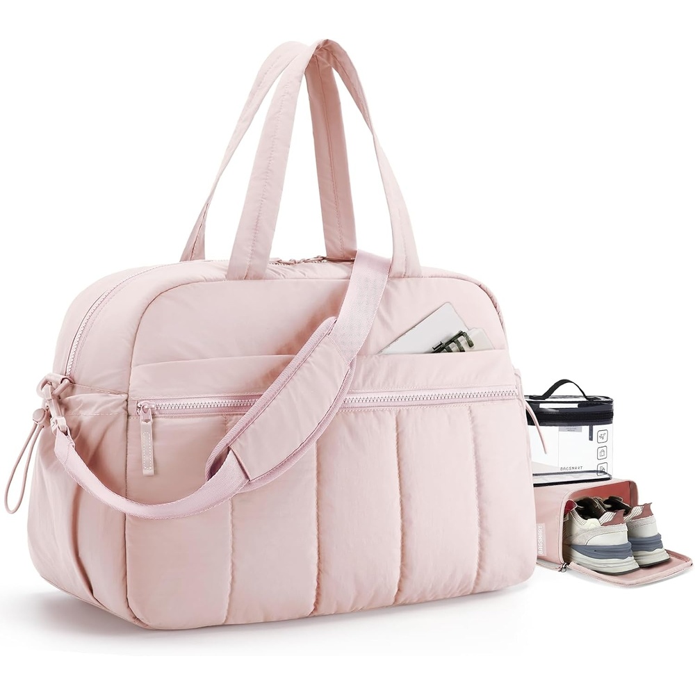 image:imageBAGSMART Duffle Bag for Travel Gym Bag for Women Weekender Carry onPink