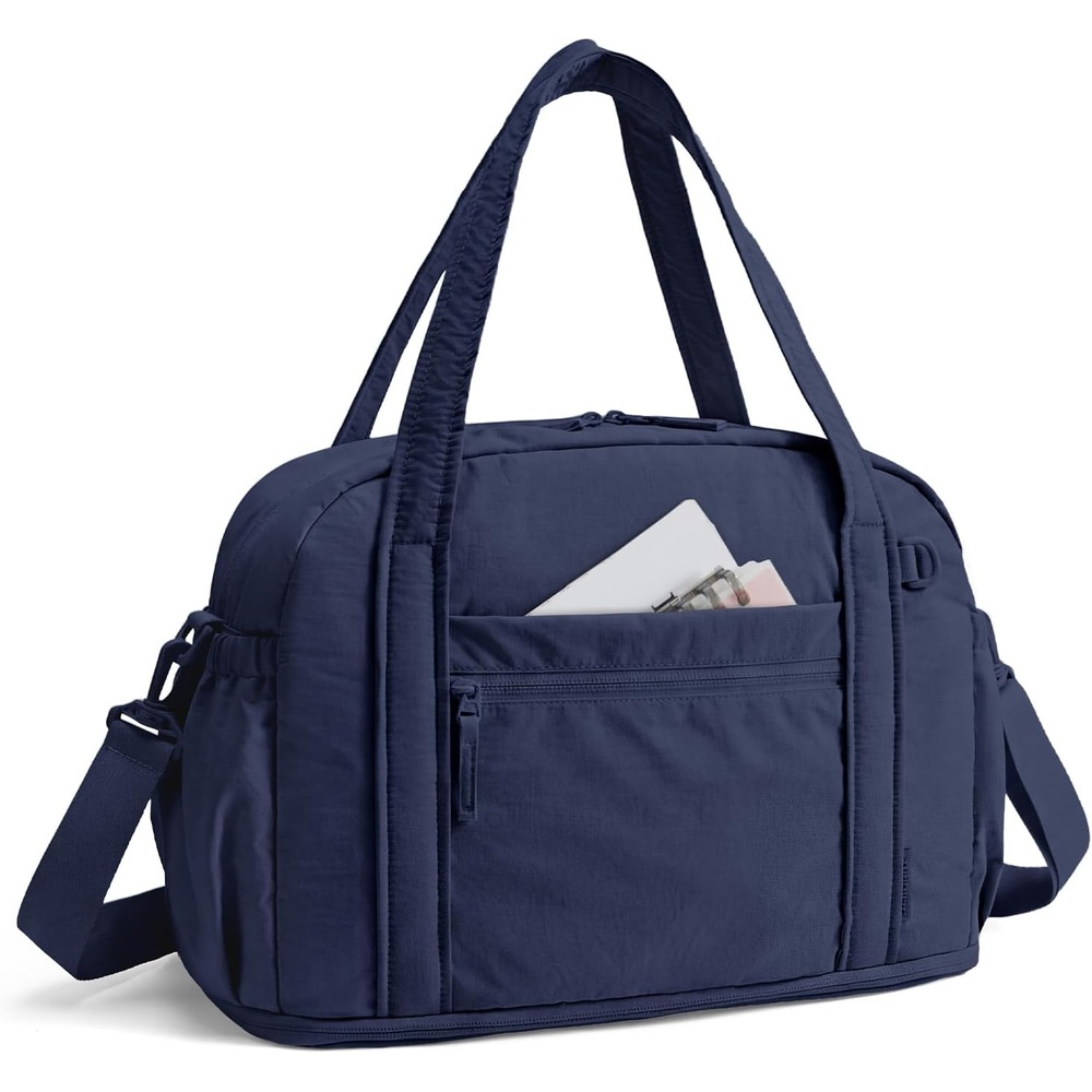 image:imageBAGSMART Expandable Personal Item Travel Bag 2 Set Duffel Bag for WomenNavy Blue