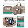 BAGSMART 42L Rolling Duffle Bag with Wheels, Carry On Bag Duffel Bag for Travel, Wet Pocket Duffle Bag with Wheels and Handle, Beige(Beige)