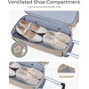BAGSMART 42L Rolling Duffle Bag with Wheels, Carry On Bag Duffel Bag for Travel, Wet Pocket Duffle Bag with Wheels and Handle, Beige(Charcoal)