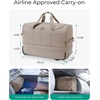 BAGSMART 42L Rolling Duffle Bag with Wheels, Carry On Bag Duffel Bag for Travel, Wet Pocket Duffle Bag with Wheels and Handle, Beige(Charcoal)