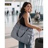 BAGSMART Duffle Bag for Travel, Gym Bag for Women, Weekender Carry on(Light Gray)