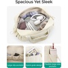 BAGSMART Duffle Bag for Travel, Gym Bag for Women, Weekender Carry on(M-Ivory)