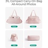 BAGSMART Gym Bag for Women, 2-PC Puffer Travel Duffle Bag Carry On Tote Bag(Baby Pink)